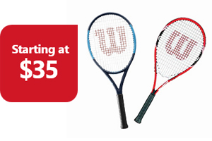 Tennis rackets: Starting at $35